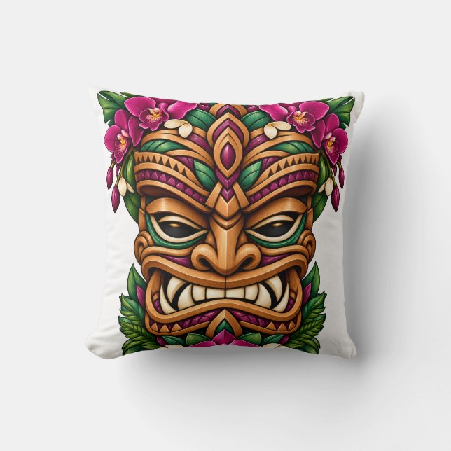 Coussin de jet Orchid Flame Tiki (Recto)