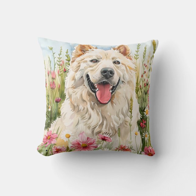 Coussin de jet – Oreiller décoratif aquarelle Samo (Recto)