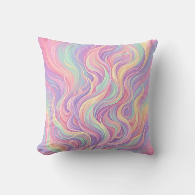 Coussin de jet pastel Danse de feu flamme (Recto)