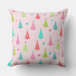 Coussin de jet Pastel en forme de sapin de Noël