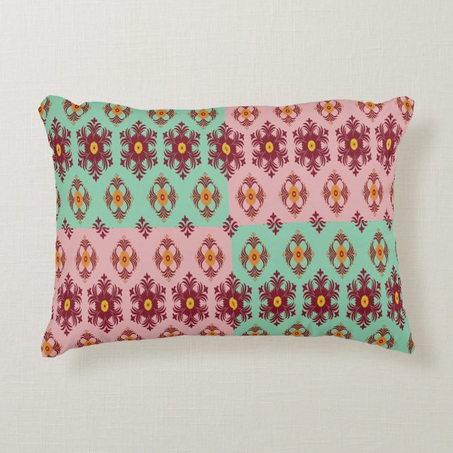 Coussin de jet patchwork géométrique – Moderne Vio (Devant)