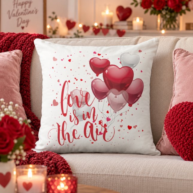 Coussin de jet personnalisé Love Is In The Air (Créateur téléchargé)