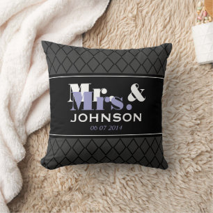 Coussin de jet personnalisé Monsieur et Madame pou