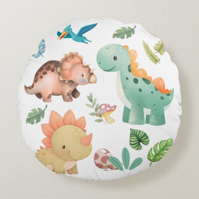 Coussin de jet pour enfants dinosaures mignons (Devant)