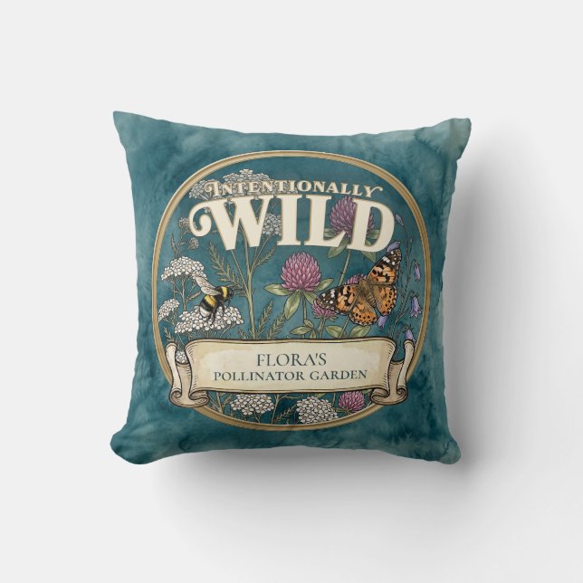 Coussin de jet pour jardin de pollinisateurs sauva (Recto)