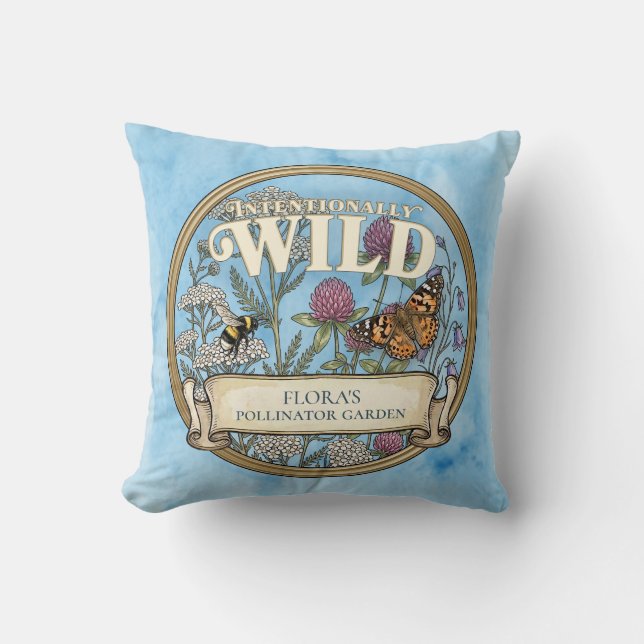Coussin de jet pour jardin de pollinisateurs sauva (Recto)