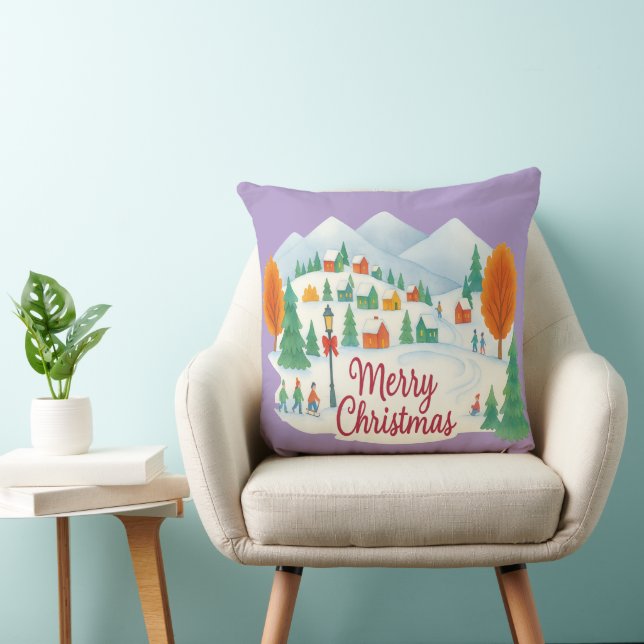 Coussin de jet pour les fêtes de Noël hivernales c (Chaise)