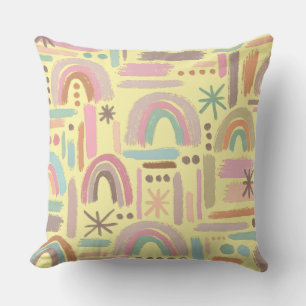 Coussin de jet Rétro Bohème Arc-en-ciel
