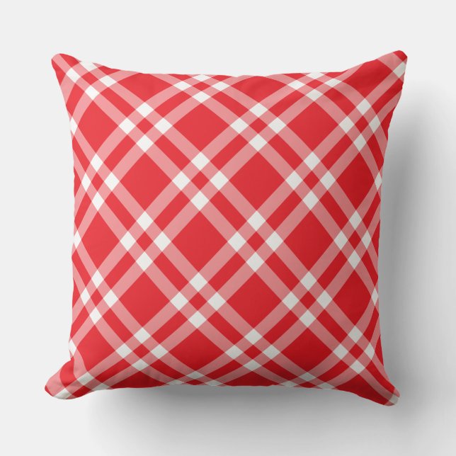 Coussin de jet-Rouge à carreaux (Recto)