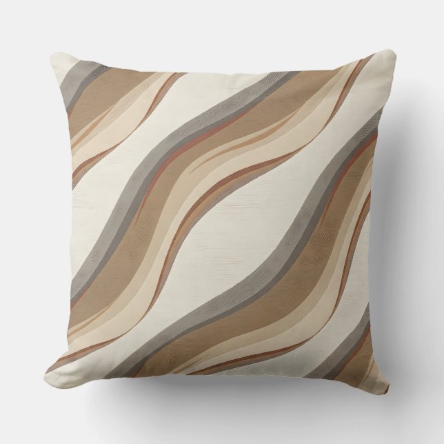 Coussin de jet ruban Taupe Aurora (Recto)