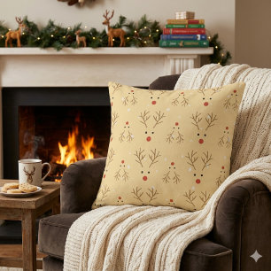 Coussin de jet rustique à motif de renne