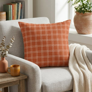 Coussin de jet rustique cosy carreau de citrouille