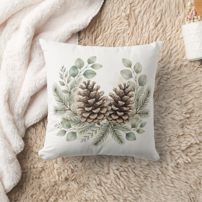 Coussin de jet rustique en forme de pomme de pin e (Couverture)