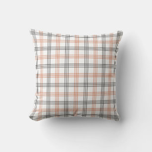 Coussin de jet rustique orange, blanc et noir à ca