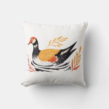 Coussin de jet Scandi Folk Art Canard Cottage
