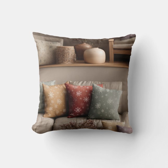 Coussin de jet Scandinave flocon de neige pour sal (Recto)