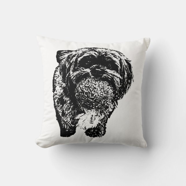Coussin de jet Shih Tzu avec Balle | Jet de chien  (Recto)