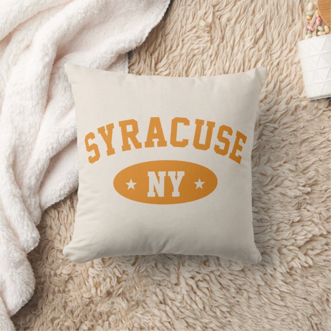 Coussin de jet Syracuse New York typographie vinta (Couverture)