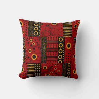 Coussin de jet tribal African Red Sunburst