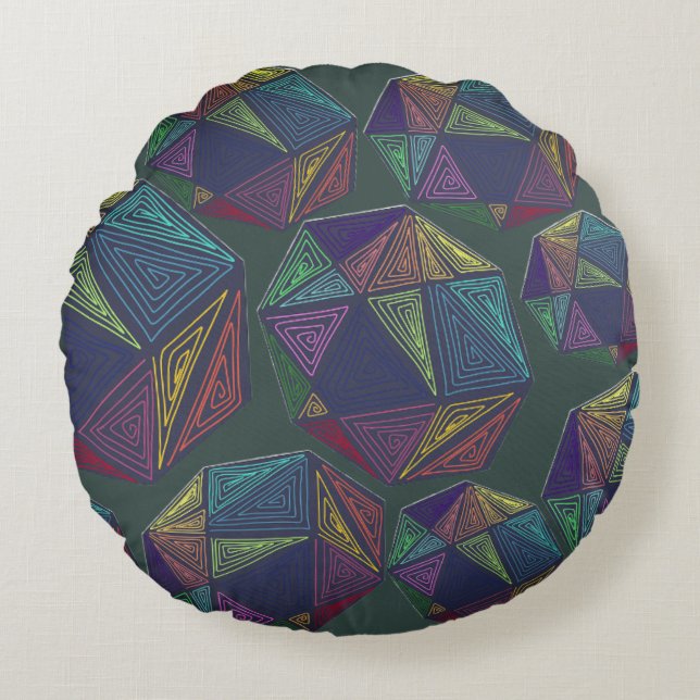 Coussin de jet vert gribouillé (Devant)