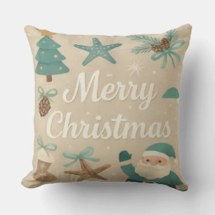 Coussin de jet vert Joyeux Noël