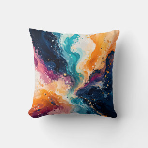 Coussin de jet vibrant à tourbillon abstrait