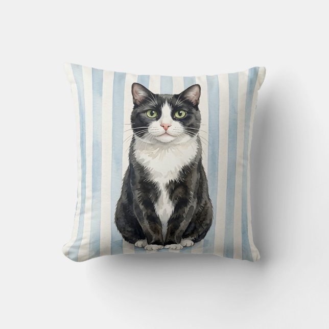 Coussin de jet vintage chat smoking (Recto)