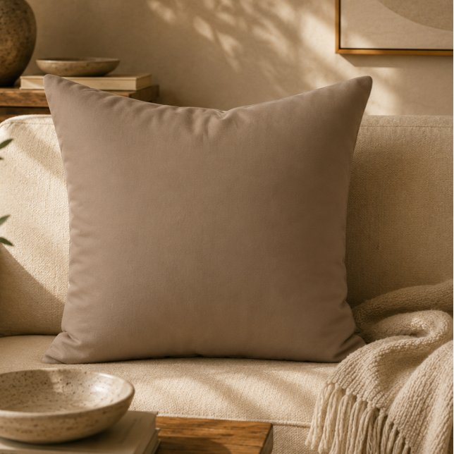Coussin de jet Warm Taupe | Neutre Moderne Organiq (Créateur téléchargé)
