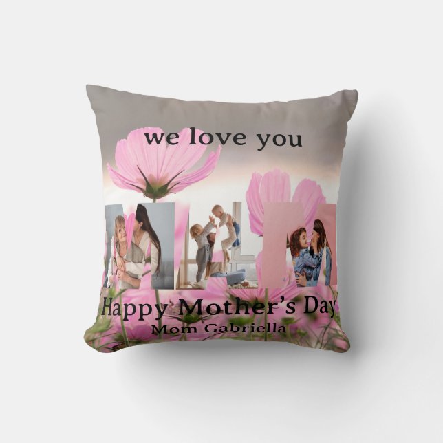 Coussin de jet We Love You Mom 2026 (Recto)