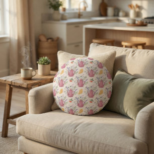 Coussin de jet whimsical Tea Time Doodle