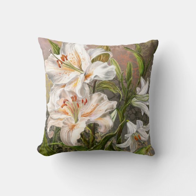 Coussin de jeté aux lys blancs (Recto)