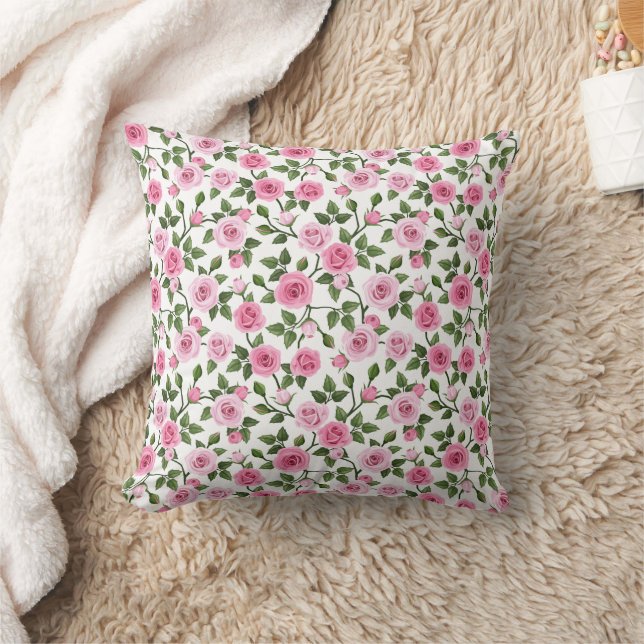 Coussin de jeté aux roses roses (Couverture)