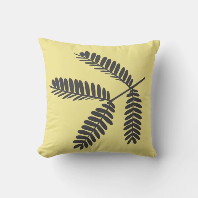 Coussin de jeté avec feuilles de branche d'arbre d (Recto)