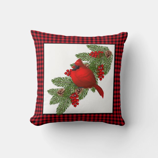 Coussin de jeté - Cardinal de Noël (Recto)