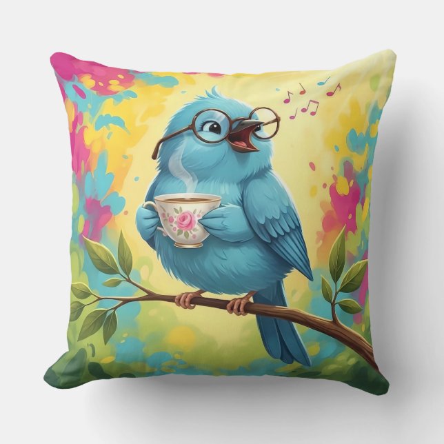 Coussin de jeté confortable Blue Bird  (Recto)