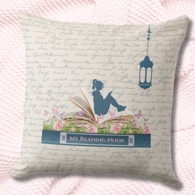 Coussin de jeté confortable pour coin de lecture d (Book Lovers Reading Nook Cozy Throw Pillow)