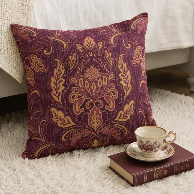 Coussin de jeté Damask Square (Damask Square Throw Pillow)