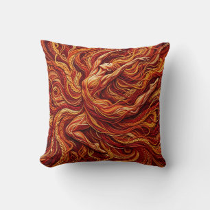 Coussin de jeté danseuse fil rouge feu