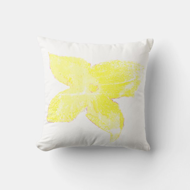Coussin de jeté de coussin de fleur jaune de courg (Recto)