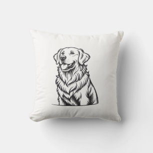 Coussin de jeté en ligne d'art Golden Retriever