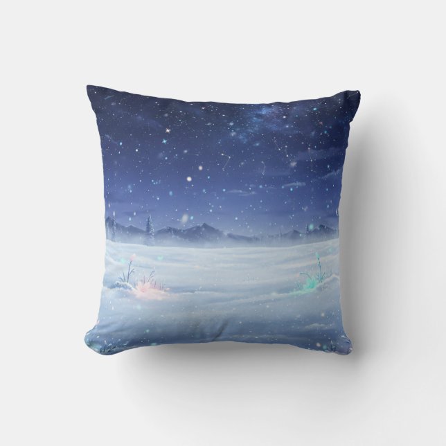 Coussin de jeté étoilé d'hiver (Recto)