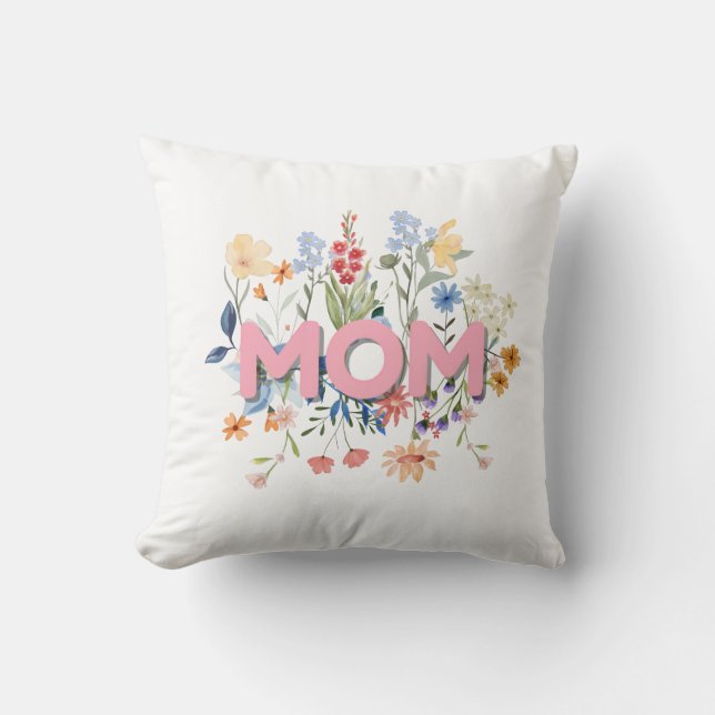 Coussin de jeté pour la fête des mères | Cadeau mi (Recto)