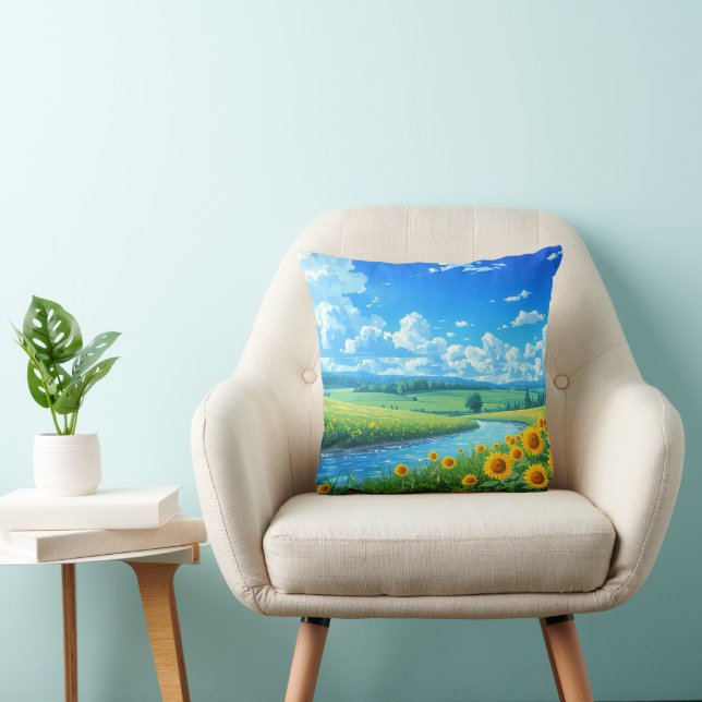 Coussin de jeté Prairie Ensoleillée (Chaise)