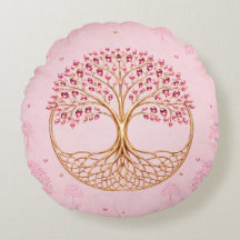 Coussin de jeté Tree of Life Design Rose tendre