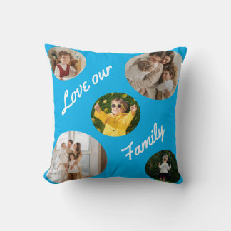 Coussin de jetée Amour pour notre famille