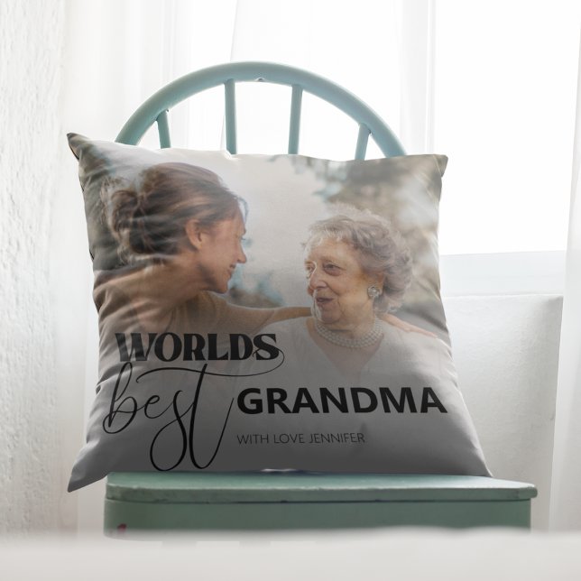 Coussin de jetée Meilleure Mamie du Monde (Créateur téléchargé)