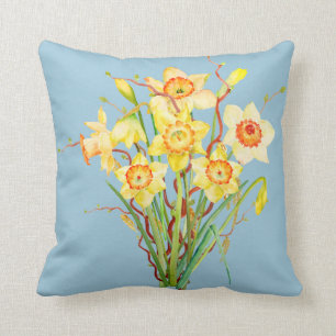 Coussin de jonquilles d'aquarelle