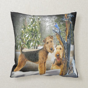Coussin de jour d'hiver d'Airedale Terrier