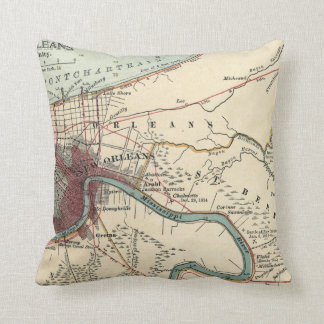 Coussin de la carte de la Nouvelle-Orléans