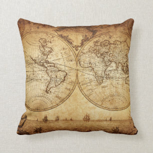 Coussin de la carte du Vieux-Monde